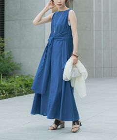 リネン混リボンドレス