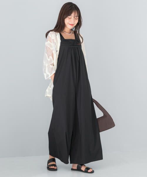 ミラノコレクション 定価8万 レース装飾コットンオールインワン ミラノコレクション 定価8万 レース装飾コットンオールインワン