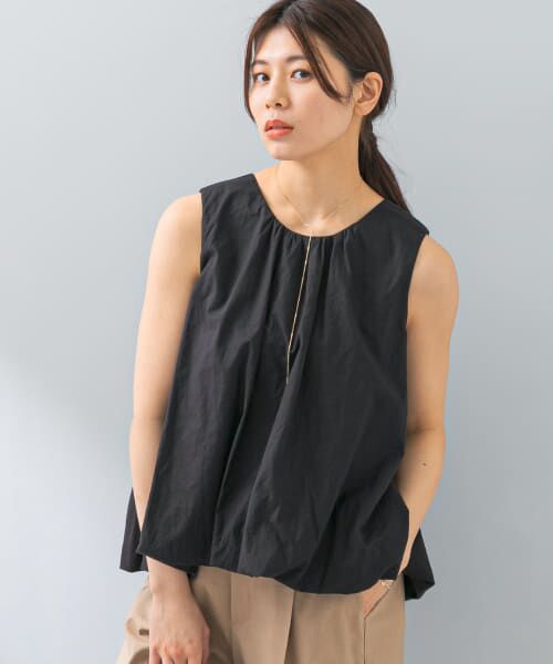 ＊＊URBAN RESEARCH ROSSO / アーバンリサーチ ロッソ シャツ・ブラウス | F by ROSSO　ノースリーブバルーンヘムブラウス（BLACK）