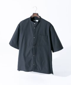 『XLサイズあり』マイクロサッカーバンドカラー半袖シャツ