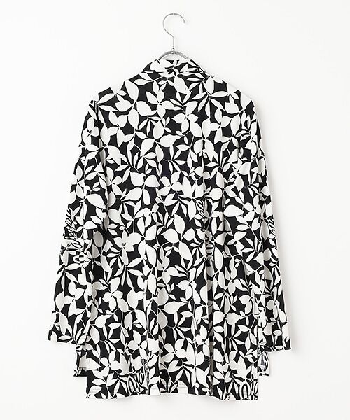 VALENZA / バレンザ シャツ・ブラウス | 【モノトーン】リーフプリント　ブラウス | 詳細1