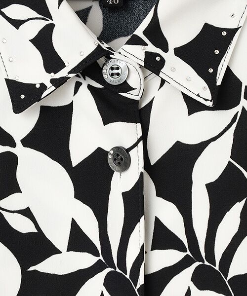 VALENZA / バレンザ シャツ・ブラウス | 【モノトーン】リーフプリント　ブラウス | 詳細4