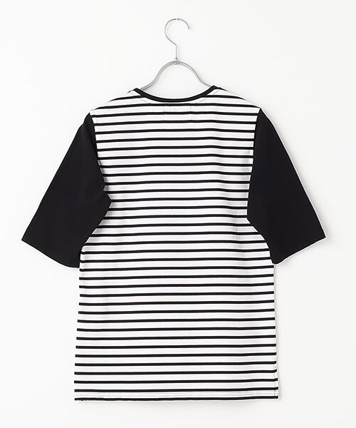 VALENZA / バレンザ カットソー | 【日本製】ボーダー切替　5分袖カットソー | 詳細1