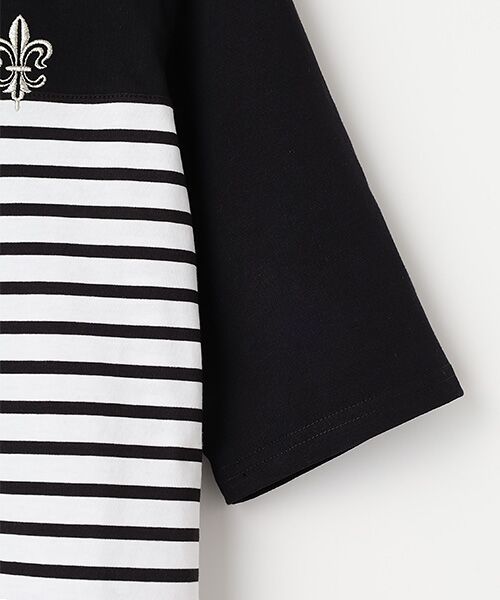 VALENZA / バレンザ カットソー | 【日本製】ボーダー切替　5分袖カットソー | 詳細3