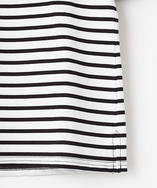 VALENZA / バレンザ カットソー | 【日本製】ボーダー切替　5分袖カットソー | 詳細4