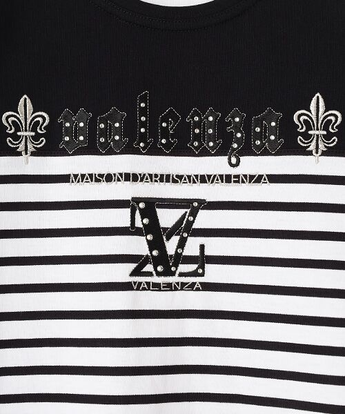 VALENZA / バレンザ カットソー | 【日本製】ボーダー切替　5分袖カットソー | 詳細5