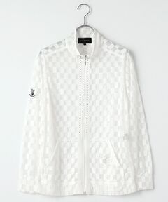 VALENZA / バレンザ ブルゾン | チュール素材×ブロックチェック　フルジップジャケット