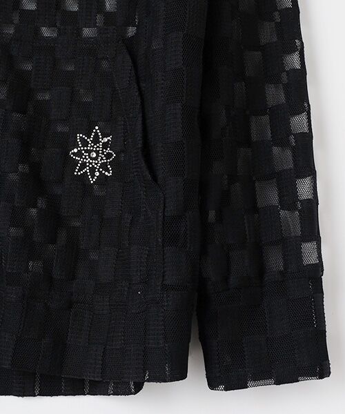 VALENZA / バレンザ ブルゾン | チュール素材×ブロックチェック　フルジップジャケット | 詳細6