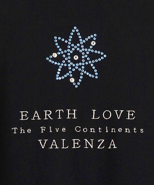 VALENZA / バレンザ カットソー | ラインストーンフラワーモチーフ　5分袖　カットソー | 詳細4