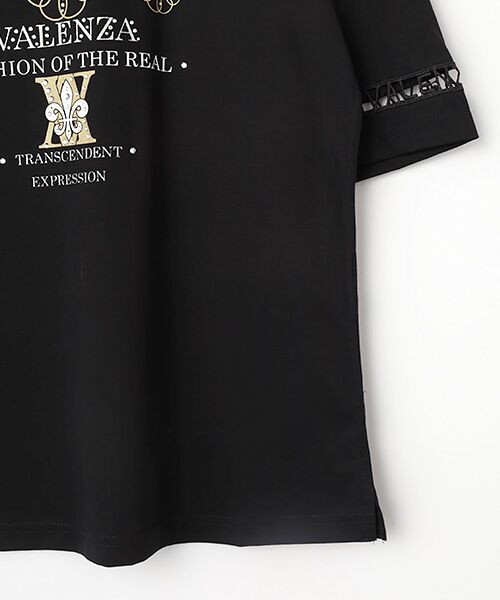 VALENZA / バレンザ カットソー | 【はしごレース】花文様プリント　カットソー | 詳細4