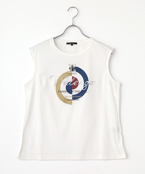 VALENZA/バレンザ 【幾何学】ブルズアイプリント カットソー ホワイト 38