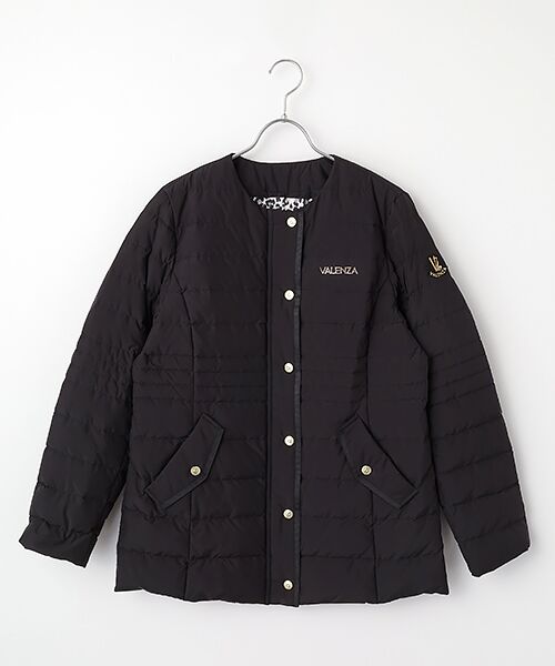 VALENZA/バレンザ ノーカラー ダウンジャケット ブラック 42