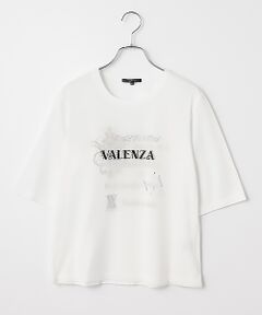 VALENZA / バレンザ カットソー | チュール重ね　プリントカットソー
