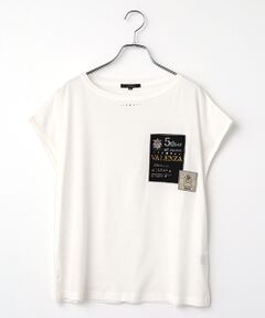 VALENZA / バレンザ カットソー | 【綿100%】Wワッペン　フレンチスリーブカットソー