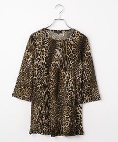 VALENZA / バレンザ カットソー | レオパード柄　チュールカットソー