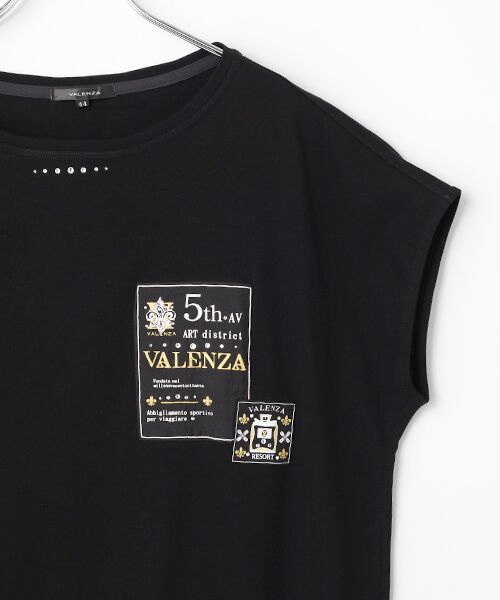 VALENZA / バレンザ カットソー | 【綿100%】Wワッペン　フレンチスリーブカットソー | 詳細2