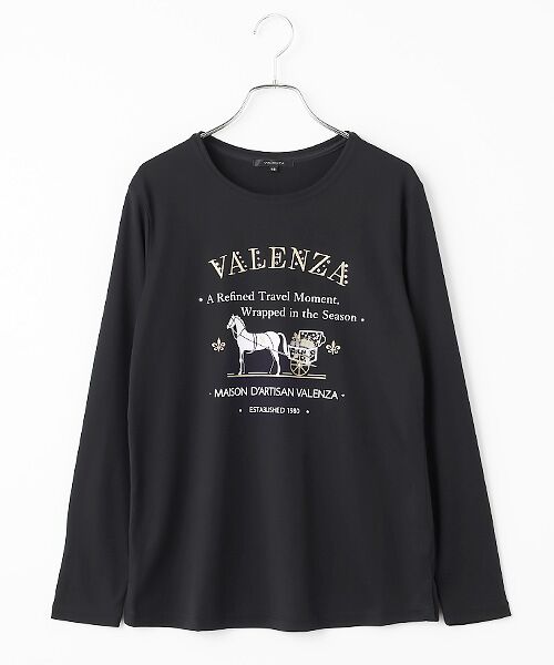 VALENZA / バレンザ カットソー | フロントモチーフ　カットソー（ブラック）