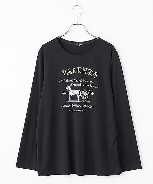 VALENZA / バレンザ カットソー | フロントモチーフ　カットソー（ブラック）