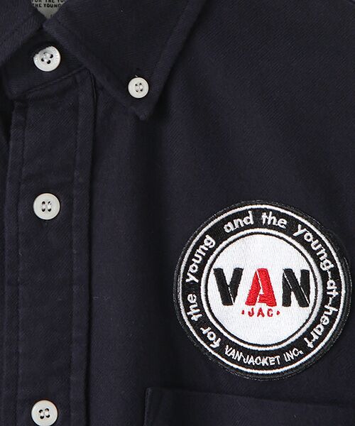 VAN / ヴァン シャツ・ブラウス | 起毛ショートボタンダウンシャツ＜ワッペン＞ | 詳細7