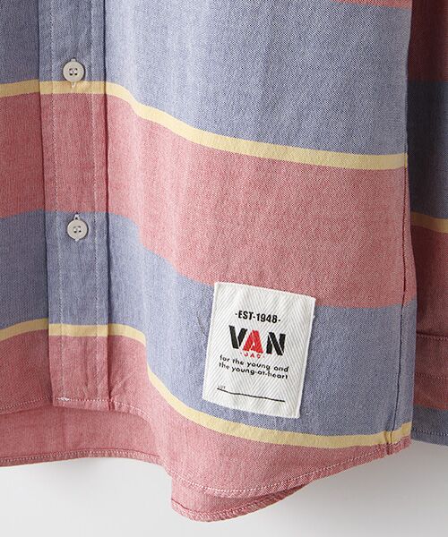 VAN / ヴァン シャツ・ブラウス | ショートBDシャツ＜マルチボーダー＞ | 詳細5