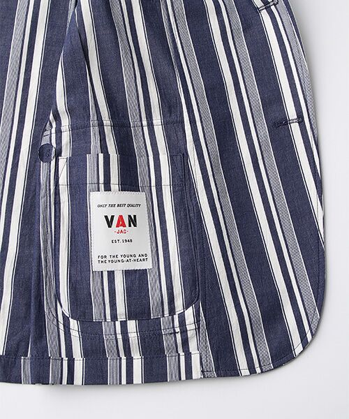 VAN / ヴァン テーラードジャケット | シャツジャケット＜変則ストライプ＞ | 詳細4