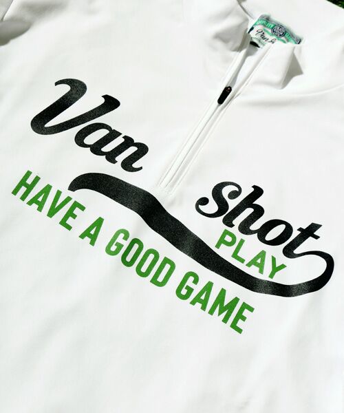 VAN / ヴァン Tシャツ | ハーフジップモックネックTシャツ ＜VAN GREEN＞ | 詳細1