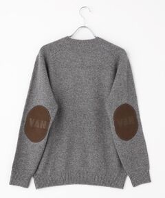 VAN / ヴァン ニット・セーター | エルボーパッチクルーネックセーター