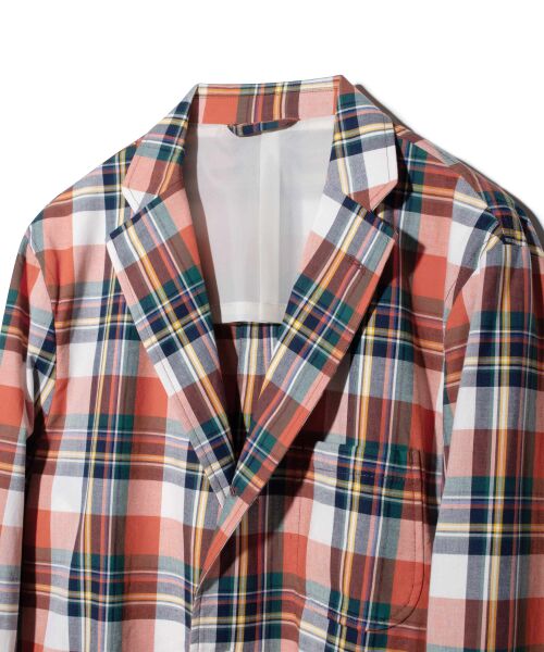 VAN / ヴァン テーラードジャケット | マドラス風チェックシャツジャケット | 詳細1