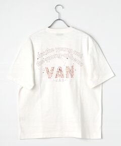 VAN / ヴァン Tシャツ | プリント刺繍Tシャツ＜桜アーチロゴ＞＜スラブ天竺＞