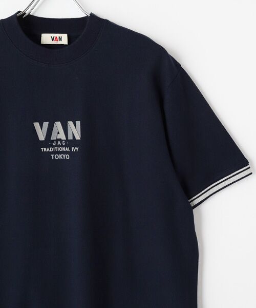 VAN / ヴァン Tシャツ | ラインリブＴシャツ＜鹿の子＞ | 詳細3