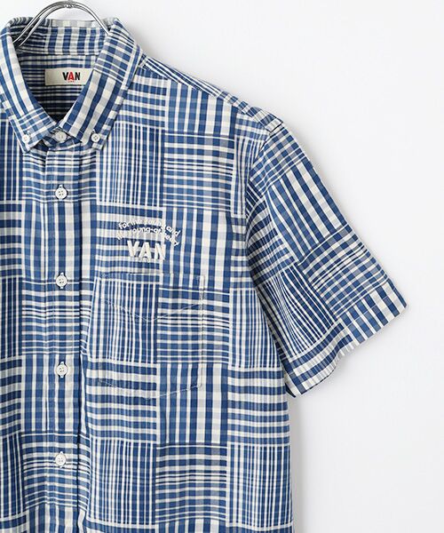 VAN / ヴァン シャツ・ブラウス | ショートBDシャツ＜ドビーパッチワーク＞ | 詳細2