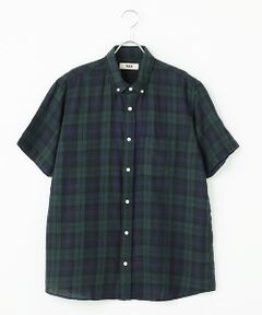 VAN / ヴァン シャツ・ブラウス | ショートBDシャツ＜綿麻ブラックウォッチ＞