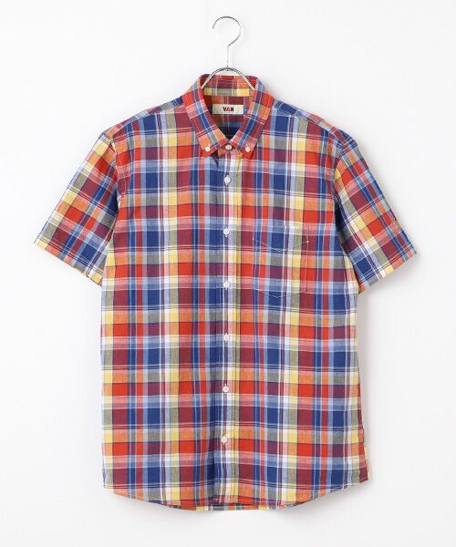 VAN / ヴァン シャツ・ブラウス | BDシャツ<マドラスチェック><綿麻>(マルチカラー)