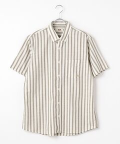 VAN / ヴァン シャツ・ブラウス | ショートBDシャツ＜パナマ織り＞＜ストライプ＞