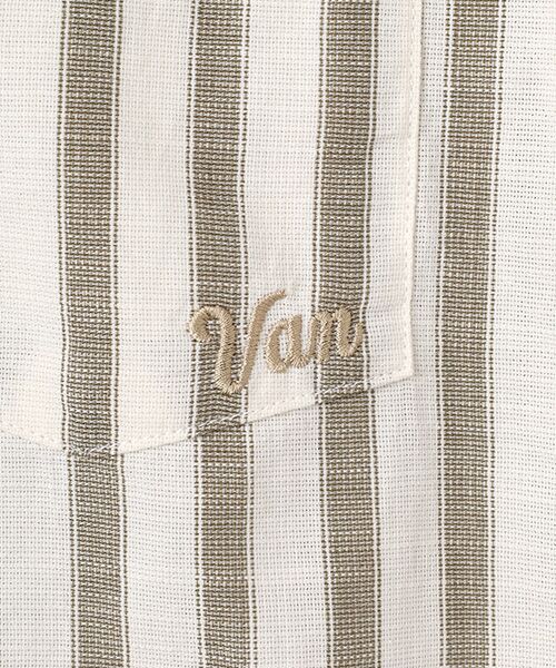 VAN / ヴァン シャツ・ブラウス | ショートBDシャツ<パナマ織り><ストライプ> | 詳細5