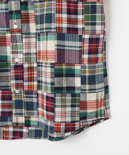 VAN / ヴァン シャツ・ブラウス | ショートBDシャツ＜パッチワークマドラス＞ | 詳細3