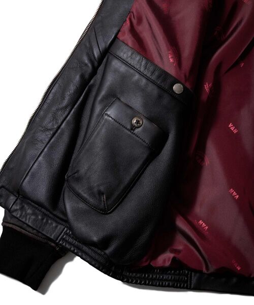 VAN / ヴァン レザーブルゾン・ジャケット | オールレザースウィングトップ<ヴィンテージ加工> | 詳細14