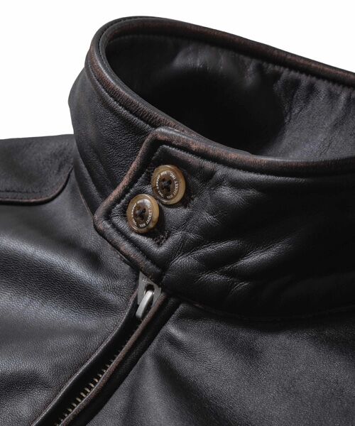 VAN / ヴァン レザーブルゾン・ジャケット | オールレザースウィングトップ<ヴィンテージ加工> | 詳細4