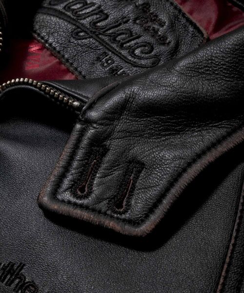 VAN / ヴァン レザーブルゾン・ジャケット | オールレザースウィングトップ<ヴィンテージ加工> | 詳細6