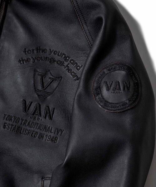 VAN / ヴァン レザーブルゾン・ジャケット | オールレザースウィングトップ<ヴィンテージ加工> | 詳細8