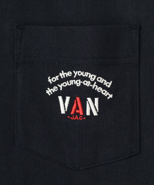 VAN / ヴァン Tシャツ | ロングスリーブTシャツ＜ワンポイントアーチロゴ刺繍＞ | 詳細5