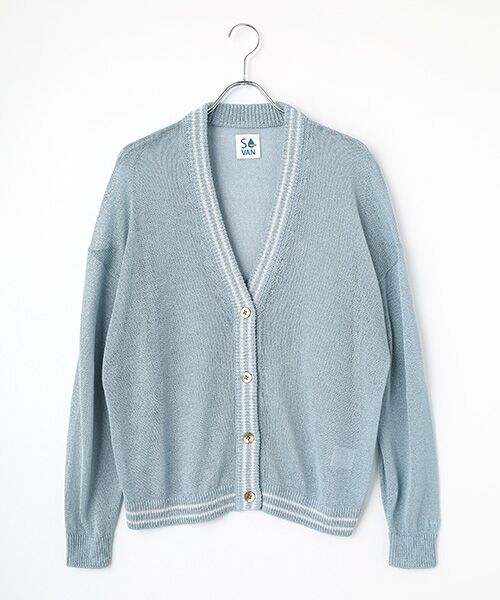 VAN / ヴァン カーディガン・ボレロ | ペーパーニットカーディガン ＜VAN×Shower CLUB＞ ＜ウィメンズ＞（サックス）