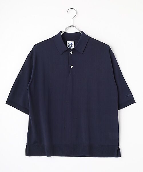 VAN / ヴァン ポロシャツ | ニットポロ ＜VAN×Shower CLUB＞ ＜ウィメンズ＞（ネイビー）
