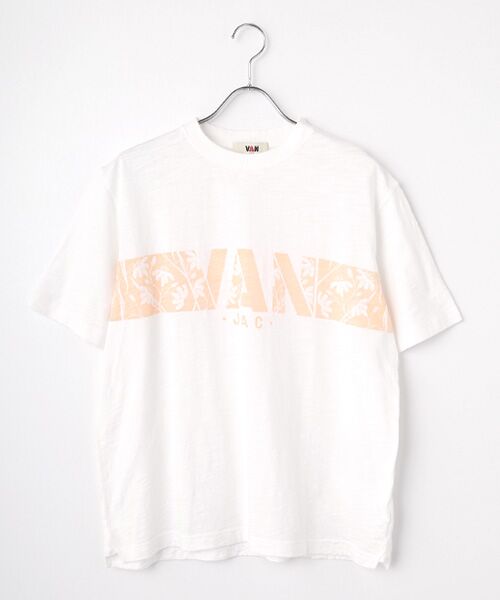 VAN / ヴァン Tシャツ | Tシャツ＜フラワープリント＞＜スラブ天竺＞（ホワイト）