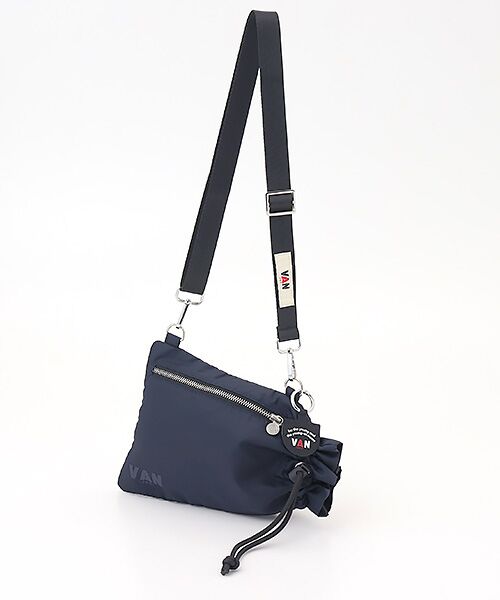 VAN / ヴァン ショルダーバッグ | 巾着ショルダー＜モバイルストラップ付＞（ネイビー）