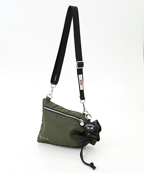 VAN / ヴァン ショルダーバッグ | 巾着ショルダー＜モバイルストラップ付＞（カーキ）