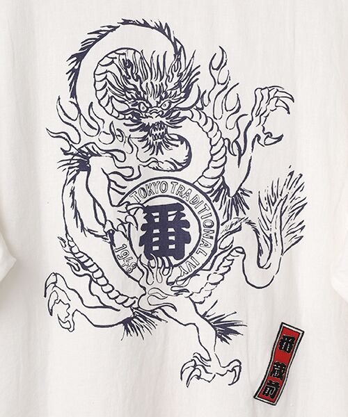 VAN / ヴァン シャツ・ブラウス | バンドカラーシャツ＜ドラゴンプリント＞ | 詳細5