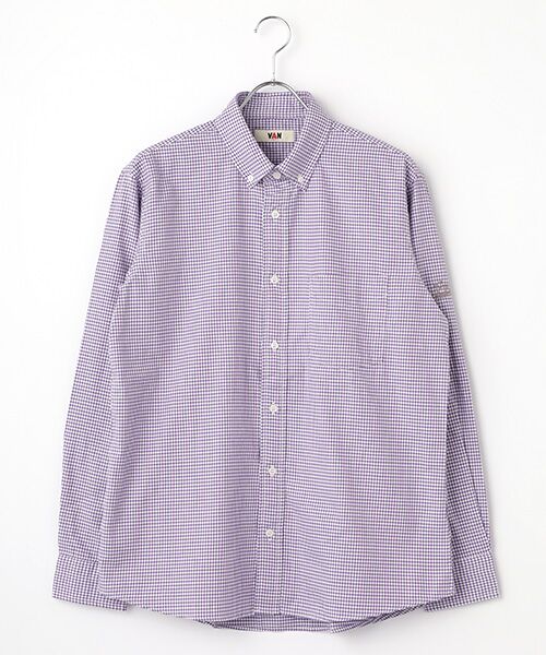 VAN/ヴァン ショートBDシャツ<カラーギンガムチェック> パープル LL VAN/ヴァン ショートBDシャツ<カラーギンガムチェック> パープル LL