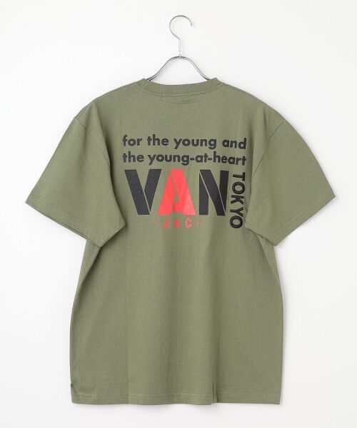 VAN / ヴァン Tシャツ | Tシャツ＜バックロゴ＞（カーキ）