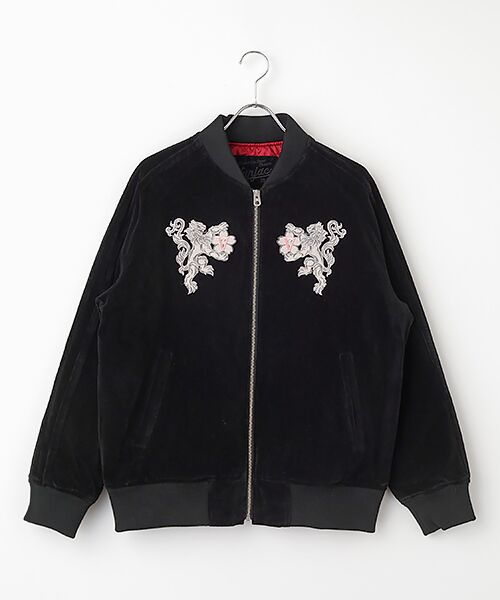 VAN/ヴァン ベロアブルゾン<桜獅子> ブラック LL VAN/ヴァン ベロアブルゾン<桜獅子> ブラック LL